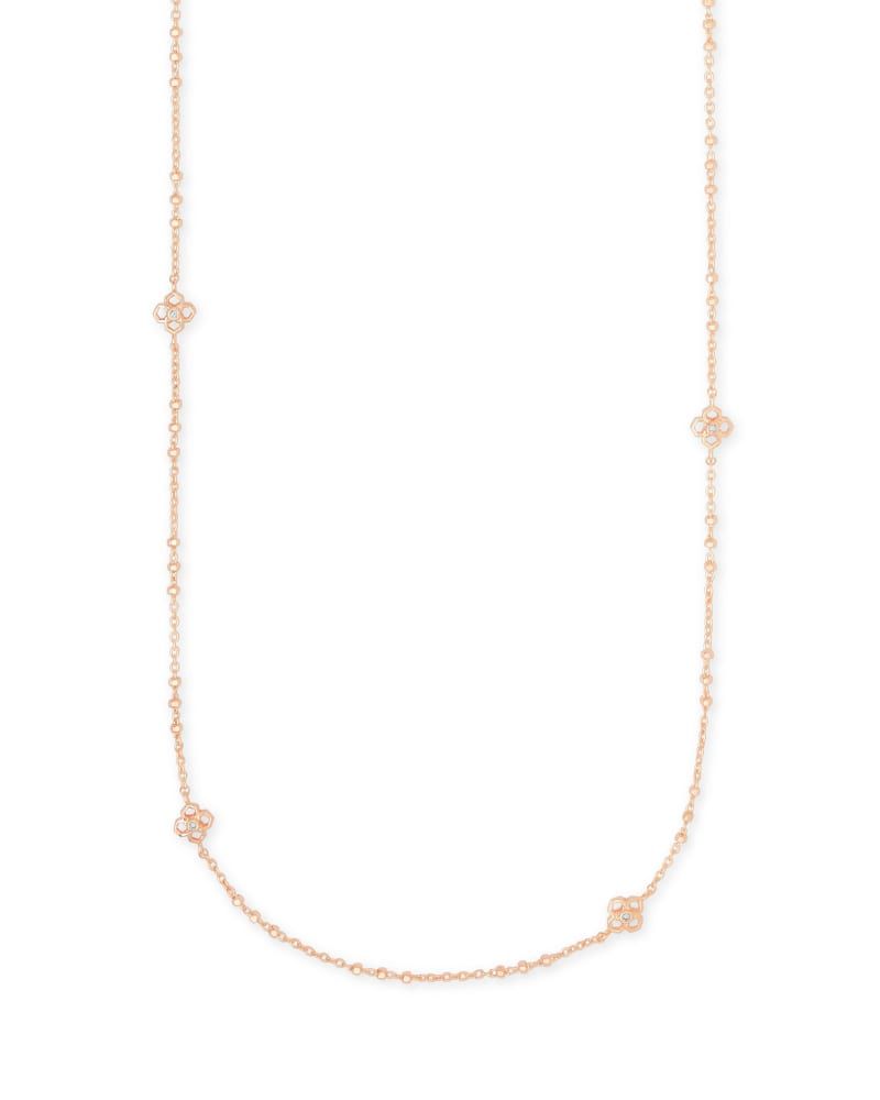 Ari Heart Multi Strand Necklace in Rose Gold