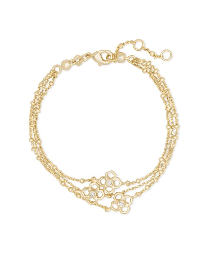 Haven Heart Gold Chain Bracelet in Multi Mix