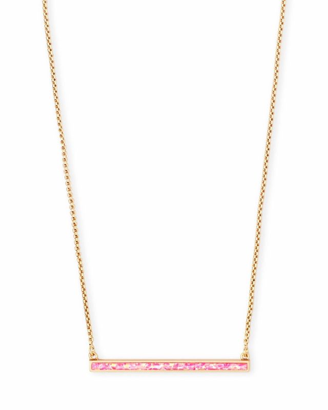 Sienna Half Sun Pendant - Gold Bright Pink Opal - Monkee's of