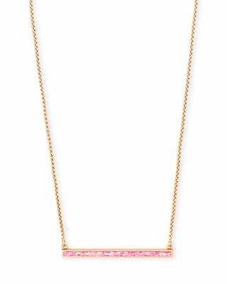 Kelsey Gold Pendant Necklace in Hot Pink Kyocera Opal