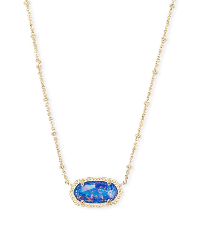 New Kendra Scott Elisa Satellite Midnight Blue Illusion Opal Gold Necklace  | eBay