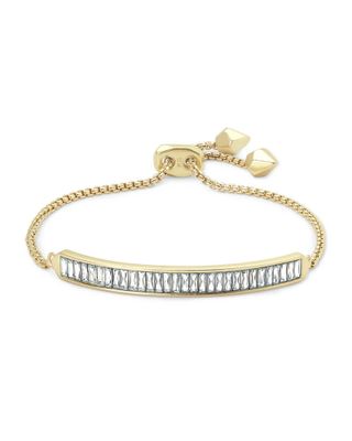 Jack Adjustable Gold Chain Bracelet in Crystal