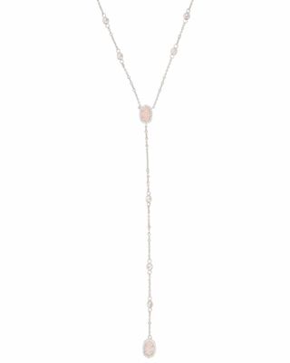 Claudia Lariat Necklace in Silver