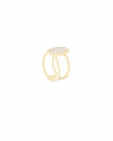Elyse Gold Ring Iridescent Drusy