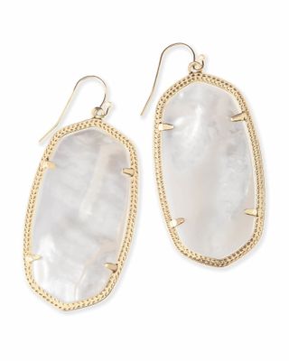 Danielle Gold Statement Earrings in Ivory Mother-of-Pearl