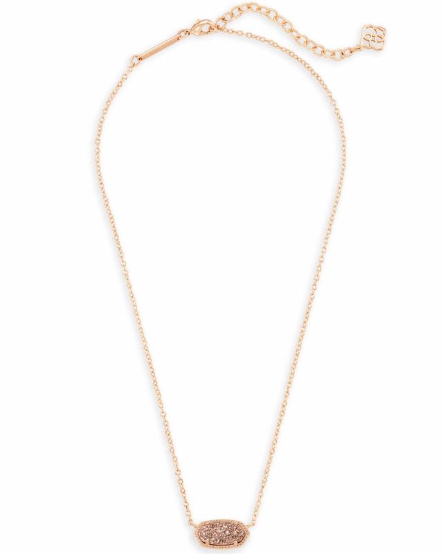 Jae Star Rose Gold Pendant Necklace in Rose Gold Drusy