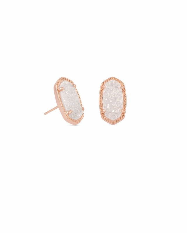 Kendra Scott Danay Gold Earrings in Iridescent Crystallized Drusy