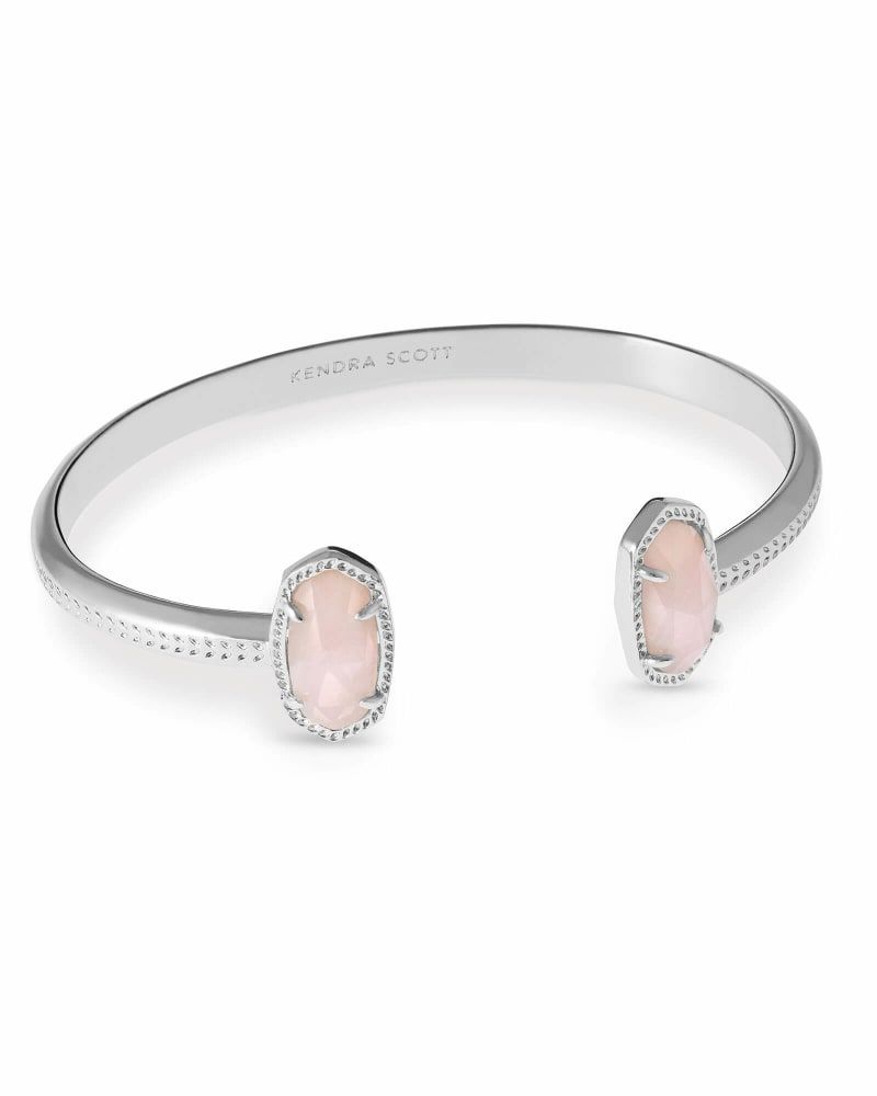 Elton Silver Cuff Bracelet in Ivory Mother Of Pearl