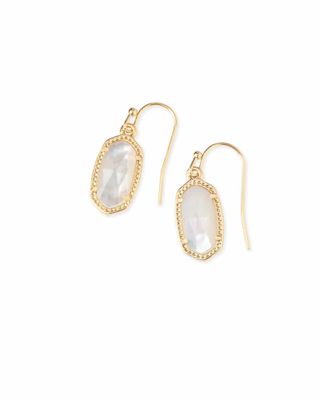 Lee Gold Drop Earrings in Ivory Pearl