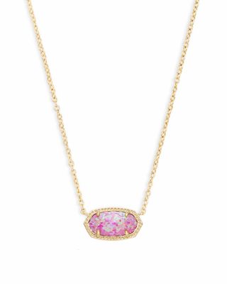 Kendra Scott Lillia Butterfly Gold Pendant Necklace in Rose Pink Kyocera  Opal