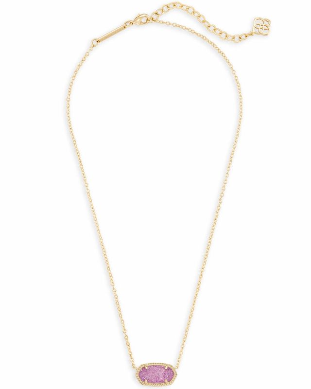 Kendra Scott Threaded Elisa Gold Pendant Necklace - Pink Mix