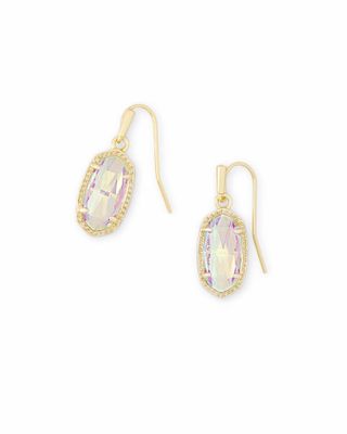 Lee Gold Drop Earrings in Dichroic Glass