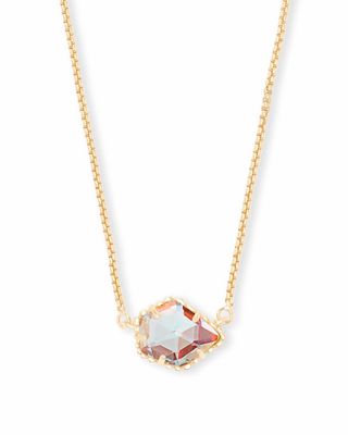 Tess Gold Pendant Necklace in Dichroic Glass