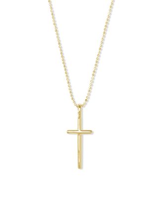 Cross Charm Pendant Necklace 18k Gold Vermeil