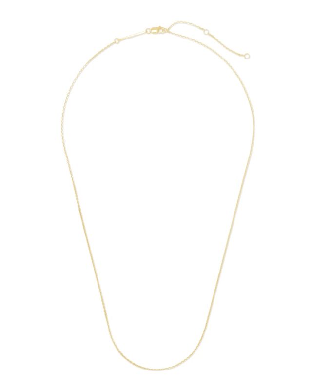 Kendra Scott Beck Thin Round Box Chain Necklace in 18k Gold