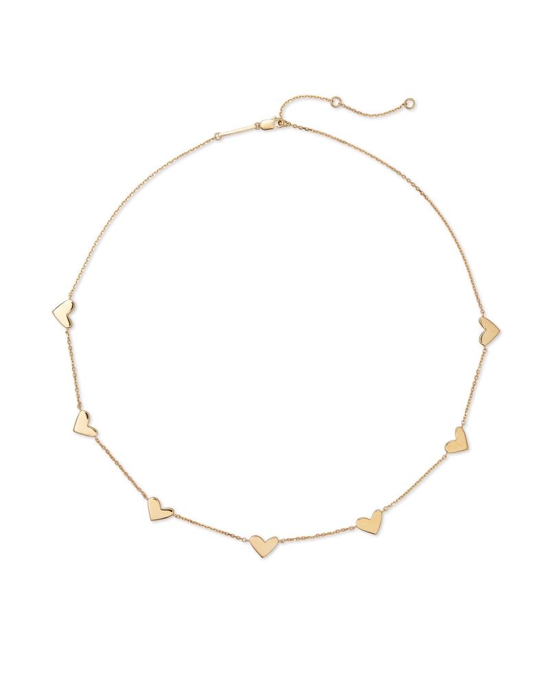 Ari Heart Multi Strand Necklace in Rose Gold