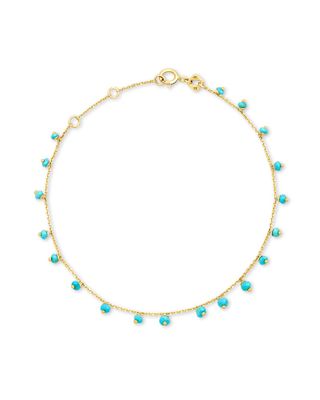 Miranda 14k Yellow Gold Delicate Bracelet in Turquoise