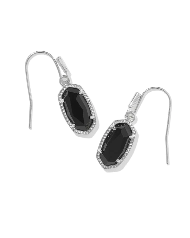 Lee Silver Drop Earrings Platinum Drusy