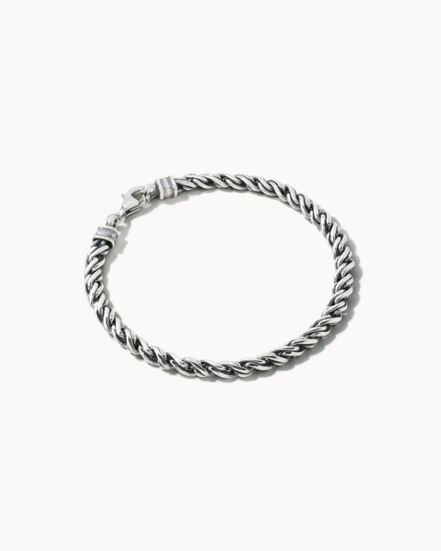 Kenneth Oxidized Sterling Silver Corded Bracelet in Navy