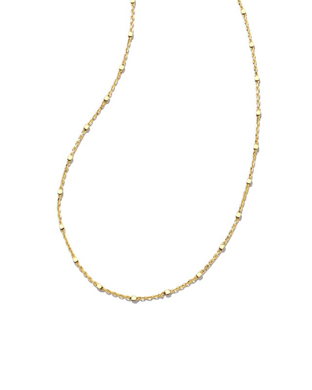 Single Satellite Chain Necklace in 18k Yellow Gold Vermeil