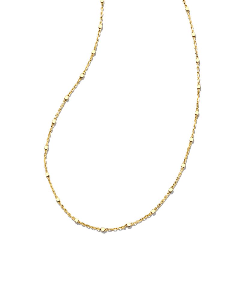 Single Satellite Chain Necklace in 18k Yellow Gold Vermeil