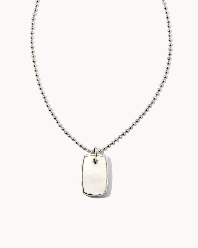 Dog Tag Necklace in Oxidized Sterling Silver | Kendra Scott