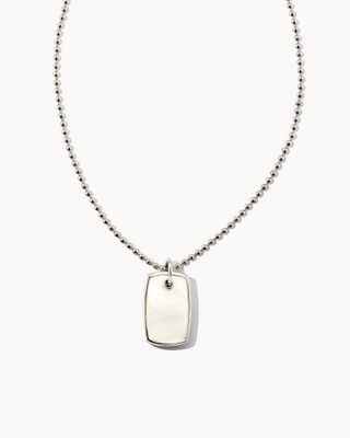 Men's Oxidized Sterling Silver Dog Tag Necklace in Brown Tiger's
