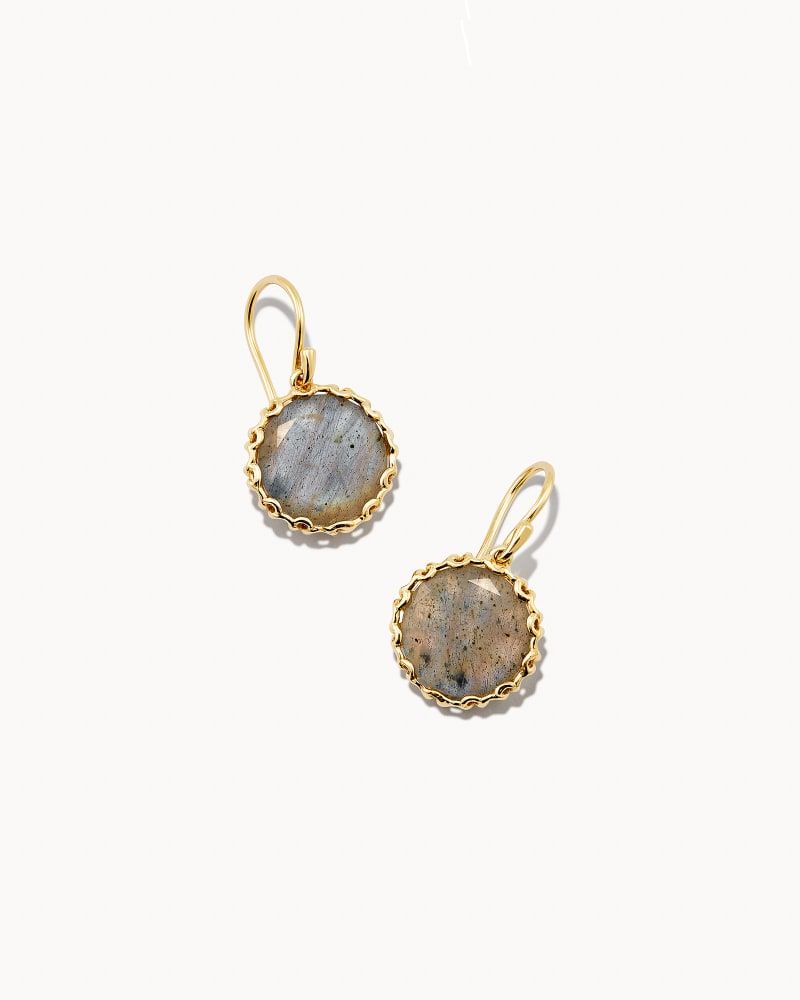 Rose Cut Stone Drop Earrings, Aureus + Argent