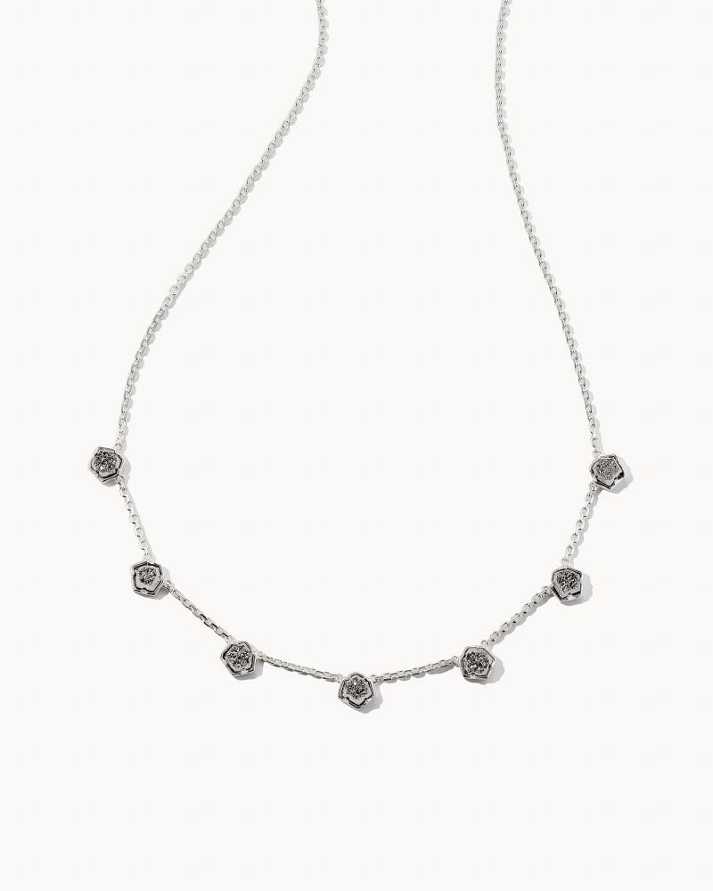 Emilie Silver Chain Bracelet in Platinum Drusy