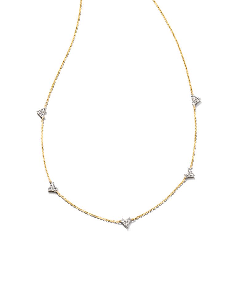 Heart 14k White Gold Pendant Necklace in White Diamonds | Kendra Scott