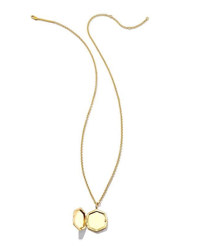 Davis Locket Charm Necklace in 18k Yellow Gold Vermeil