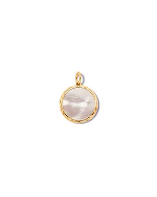 Medium Medallion 18k Yellow Gold Vermeil Charm in Ivory Mother-Of-Pearl