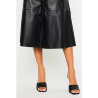 Vegan Black Leather Skirt