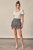 Aubrey Floral Ruffle Skort