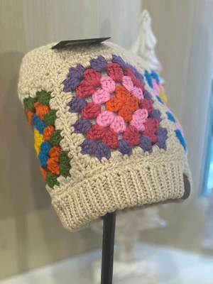 Handmade Crochet Beanie Hat Granny Square