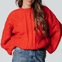 Olivia Knit Sweater- Warm Orange LAST ONE!