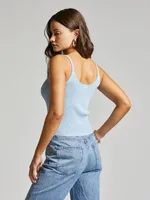 Knit Tank Top - Pia Tank:  BABY BLUE LAST ONE!