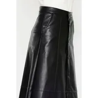 Vegan Black Leather Skirt