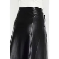 Vegan Black Leather Skirt