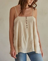 Boho Bea Woven Top: Natural