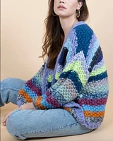 Rainbow Knitted Cardigan - Crochet Chunky