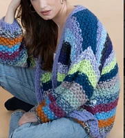 Rainbow Knitted Cardigan - Crochet Chunky