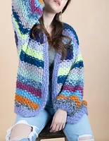 Rainbow Knitted Cardigan - Crochet Chunky