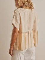 Ruffle Hem Tunic Blouse Top