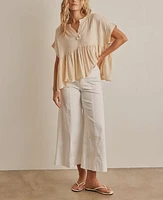 Ruffle Hem Tunic Blouse Top