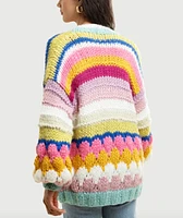 Knitted Rainbow Bubble Stitch Cardigan By SAACHI