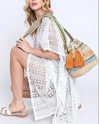 Boho Swing Bucket Bag With Tassel