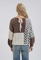 Colorblock Chevron Cable Knit Sweater LAST ONE!