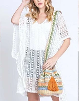 Boho Swing Bucket Bag With Tassel