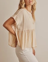 Ruffle Hem Tunic Blouse Top